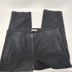 Eileen Fisher Womens‎ Medium Dark Gray Button Zip Pockets Stretch Capri Pants